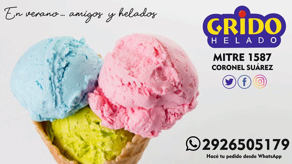 SuarezGrido's tweet image. En Verano Helados y Amigos 😉🍦☀️✅
#GridoCoronelSuárez Mitre 1587.
Hacé tu peido por WhatsApp: 2926505179