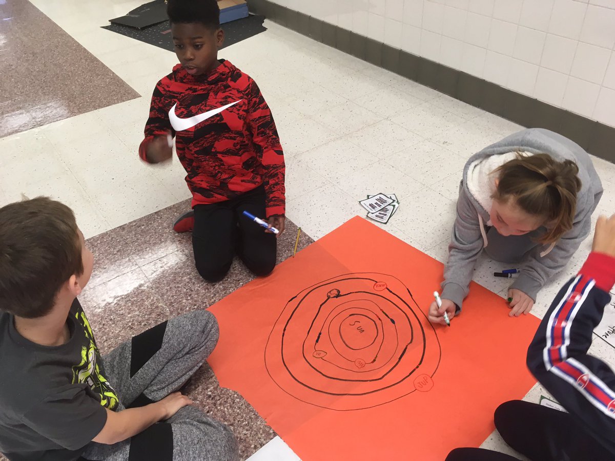 RoundHillMath's tweet photo. We are using Ozobots to learn about orbits!@RoundHillES https://t.co/DFX889Z5Ru