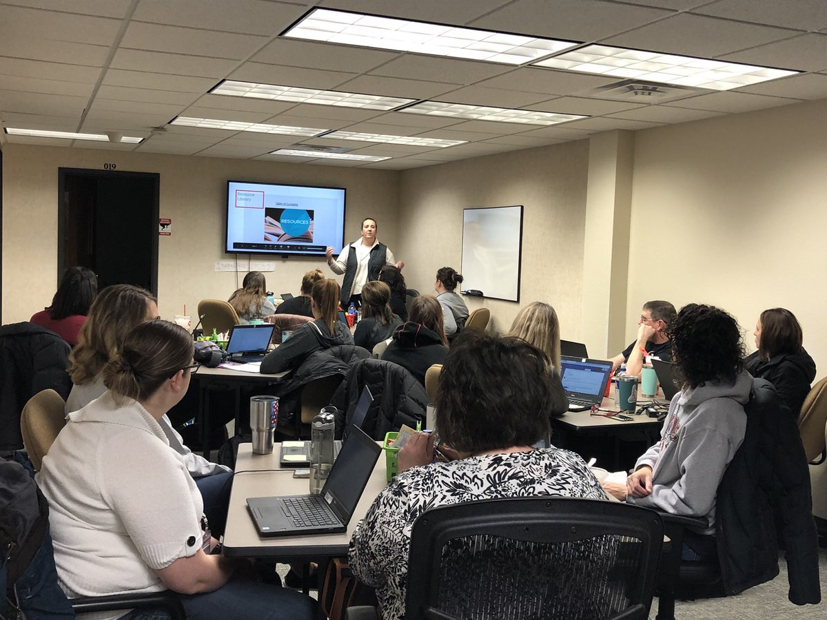 EckhardtBecky's tweet photo. Abby Pfister from Nebraska ASD Network presenting to SSC Special Educators on resources and strategies. @SSCcardinalNews https://t.co/bO5kxpQrxW