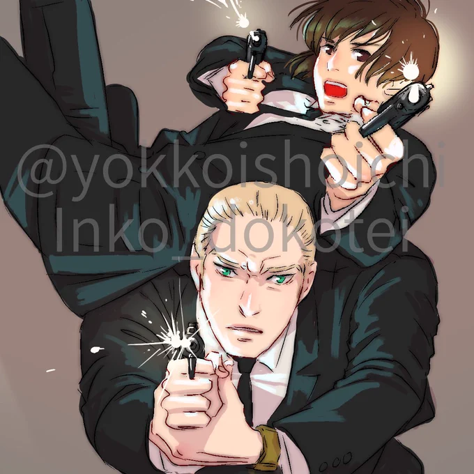 #APHワンドロ版深夜創作60分一本勝負
@Hetalia_1daw 
生真面目コンビ de [ エージェント ]

最高のタッグ 