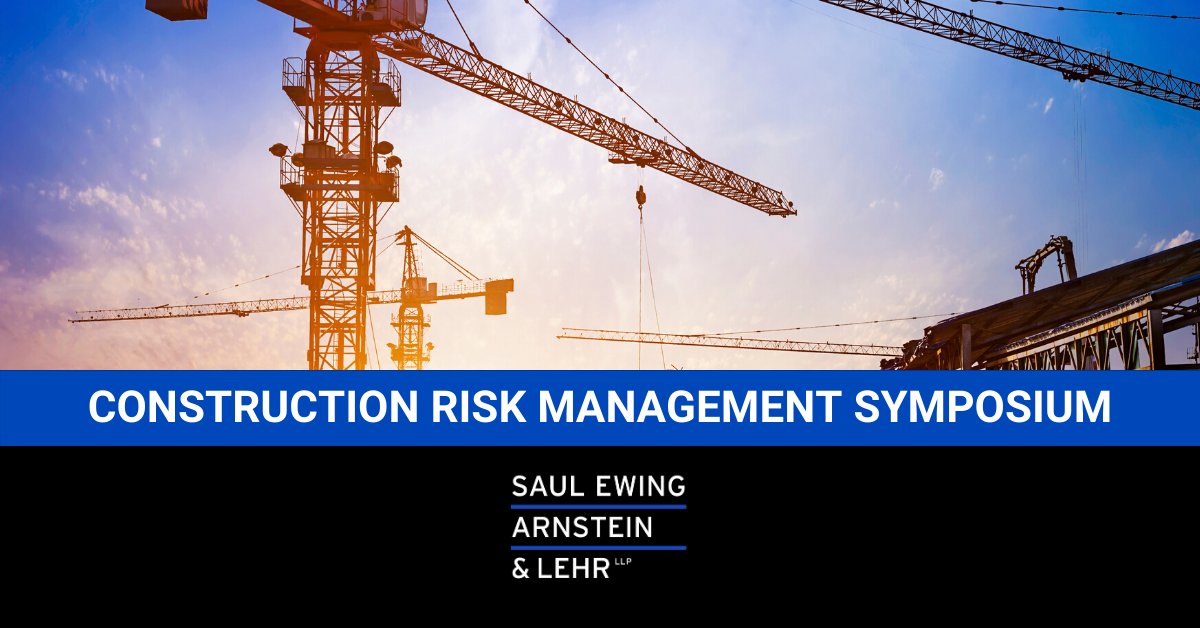 SaulEwing's tweet photo. Attn #construction industry: @SaulEwing and the @MarylandAGC are proud to present the second annual Construction Risk Management Symposium on Feb. 7 in #Baltimore, MD. Register here... https://t.co/GIQlnoPjHL. #SaulConstruction2020 https://t.co/bvLkJuvbus