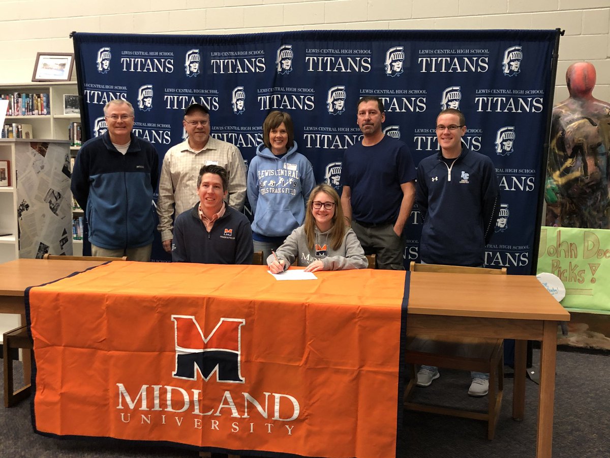LewisCentralXC's tweet photo. Congrats to Emma Christianson on signing to run at Midland University next year! https://t.co/7Q4o5wMAaL