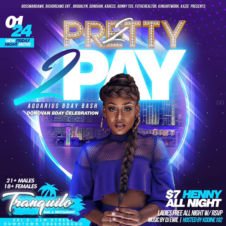 LadiesOfKaress's tweet photo. Friday Jan 24th #KaressEnt presents #2Pretty2Pay The Official Aquarius BDay Bash All Aquarius Free Til 12
$7 Henny
$7 Henny
18+ Ladies
Fellas 21+
ALL NIGHT
BOOTHS $250 with bottle
Rsvp here -> https://t.co/qHnX7TrK4F https://t.co/vAyje6X5MA