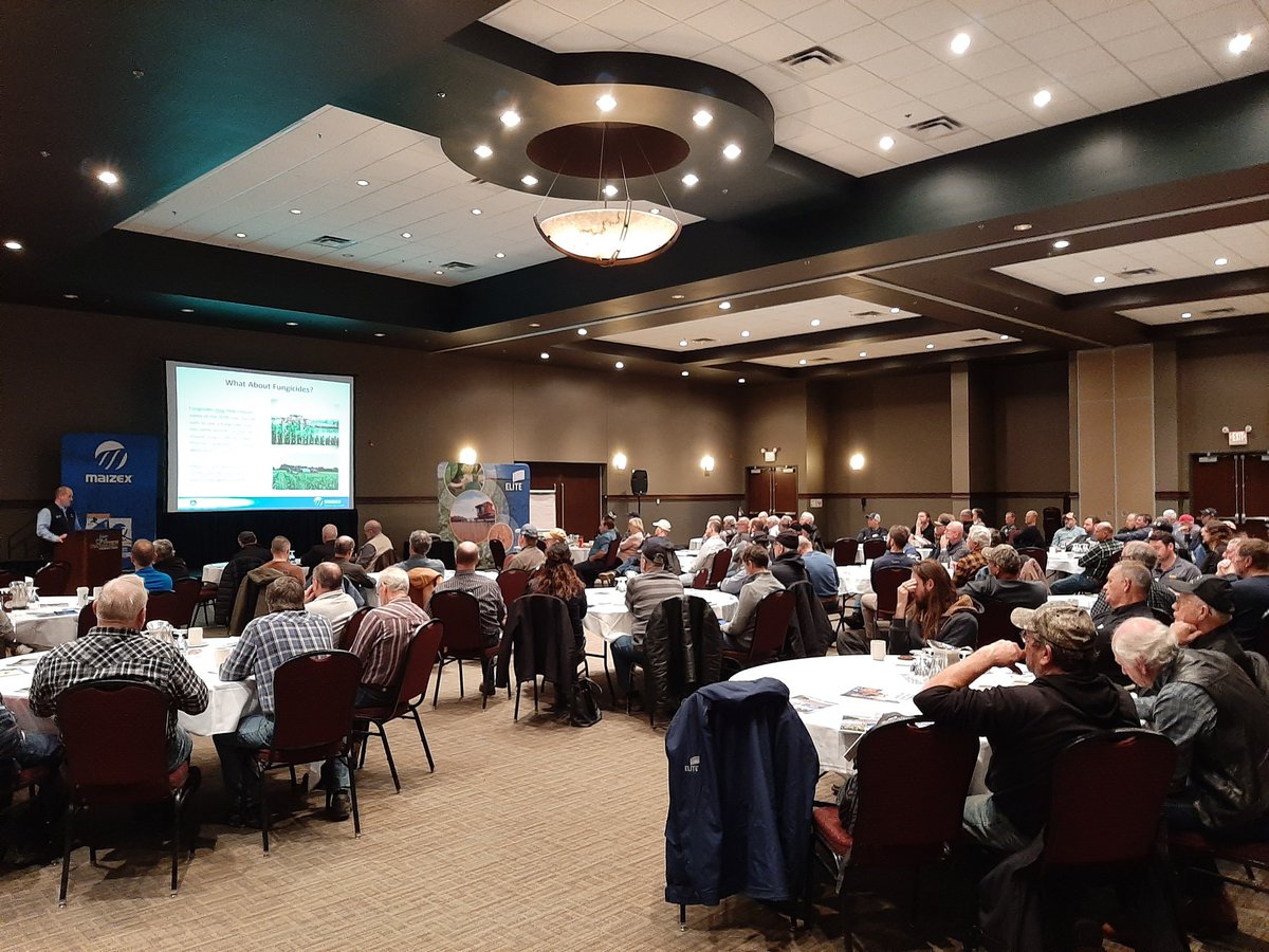 sprayman63's tweet photo. Final stop on the 2020 @Maizex Agronomy Tour. @emeryda speaking on everyone's favorite topic "DON Who? Lessons learned from 2019" to full audience in Chatham! Thanks to everyone that attended this year @stevedenys @lmjohnston8 @KirkVanWill https://t.co/rg07ZPItq1