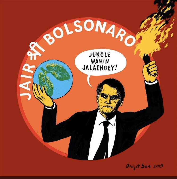 AneraoKailash's tweet photo. #Bolsonaro govt passed a new law providing sweeping amnesty to past land grabbing in Amazon Forests- lungs of the world & a biodiversity hotspot. He is also proposing a bill which will open indigenous land to mining. #BoycottBolsonaro as he is an #AmazonForestDestroyer @PMOIndia https://t.co/EmWMuqqP8L