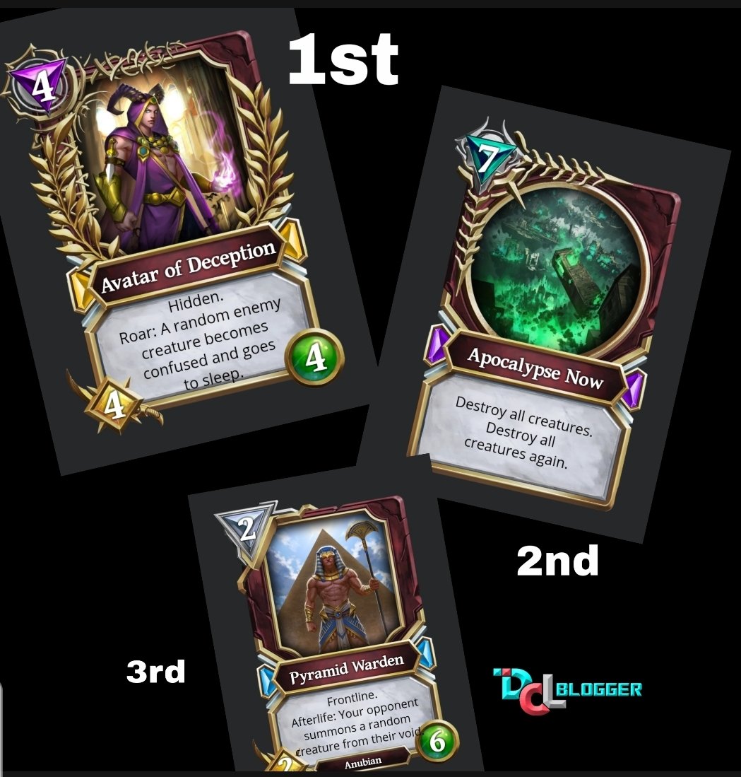 Competition time!

~$50 <a href="/GodsUnchained/">Gods Unchained</a> prizes

1 entry for each below activities,

- like
- follow
- retweet
- tag 1+ person

Max 4 entries

Winners randomly drawn in 48 hours!

Might do these weekly to bring publicity to different NFT projects!

#eth #ethtrader #bitcoin #crypto