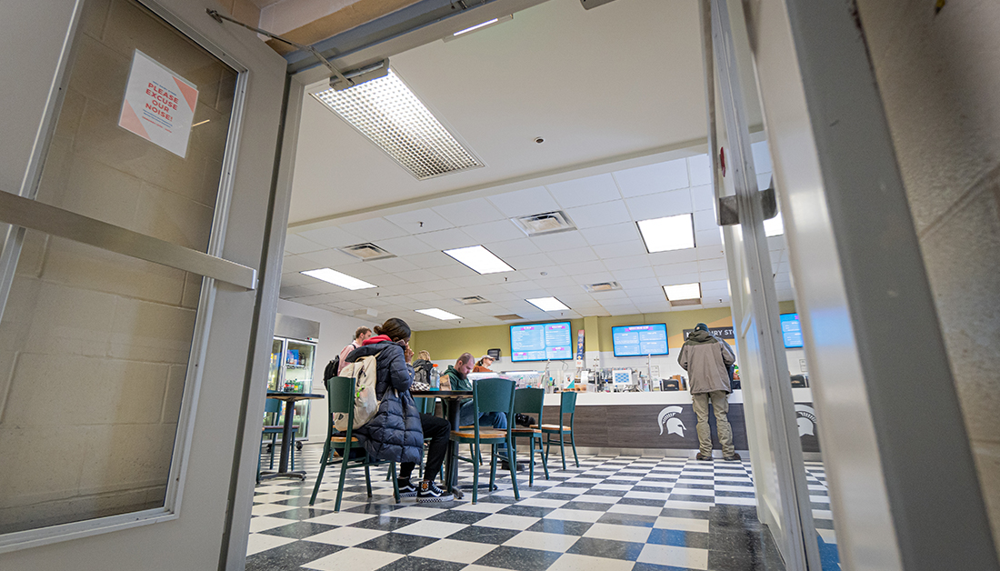 facilitiesmsu's tweet photo. Improvements to the @dairystoreMSU include new: ice cream dip freezers, countertops, custom cabinetry, paint, ceiling tiles and more! #keepmsurunning #msu #msudairystore https://t.co/GWPaa1Ml7c