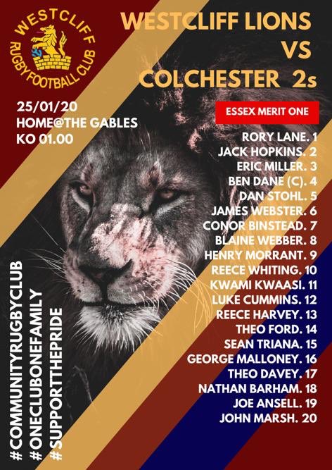 westcliffrugby's tweet photo. A huge rugbyfest at Westcliff RFC tomorrow .
First XV v @bournemouthrfc in a crunch National 2 fixture .
Lions at home to Colchester II and Rhinos at home to Woodford III. 
Get down to The Gables and watch all the games from 1pm. A sell out lunch will make for a great atmosphere! https://t.co/Eo5N2r7wpu