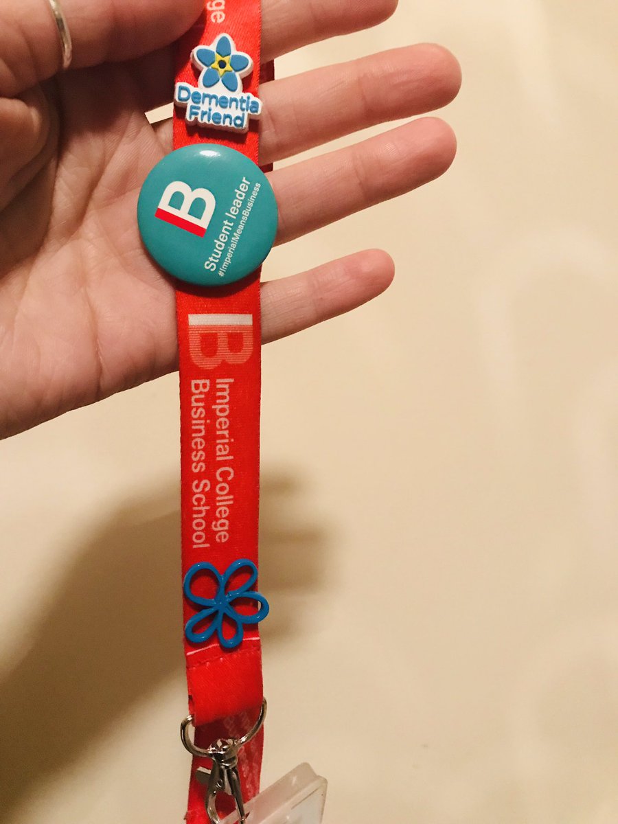 JessicaBosshard's tweet photo. @DementiaFriends @leedsdaa Proudly wearing it on my lanyard &amp; spreading the word at @ImperialBiz 🤗 https://t.co/MpQvhrWkFk