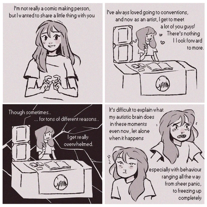 RE: autism meltdowns. 1/3

I feel a lot of shame about this particular thing I deal with because of being autistic so this is difficult to share. I'm also not a sequential/comic artist so I struggled, but I think this is the best way to reach the most people. 