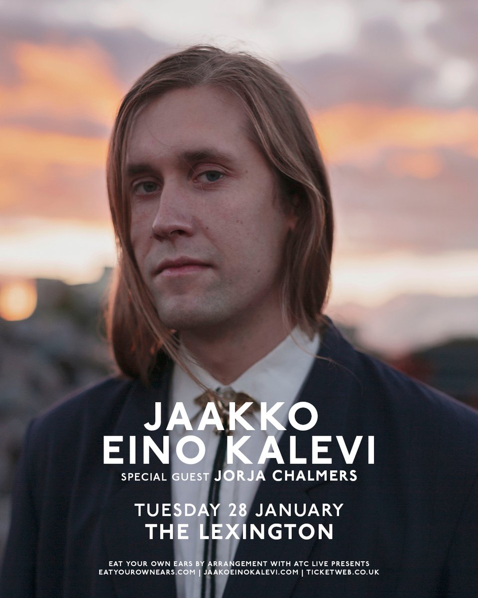 Eat Your Own Ears (@eatyourownears) on Twitter photo We can’t wait for <a href="/JaakkoEino/">Jaakko Eino Kalevi</a> to perform on Tuesday at <a href="/thelexington/">The Lexington</a> with support from <a href="/jorja_chalmers/">Jorja Chalmers</a>!
This certainly isn’t one to miss, remaining tickets: ticketweb.uk/event/jaakko-e… We can’t wait for <a href="/JaakkoEino/">Jaakko Eino Kalevi</a> to perform on Tuesday at <a href="/thelexington/">The Lexington</a> with support from <a href="/jorja_chalmers/">Jorja Chalmers</a>!
This certainly isn’t one to miss, remaining tickets: ticketweb.uk/event/jaakko-e…
