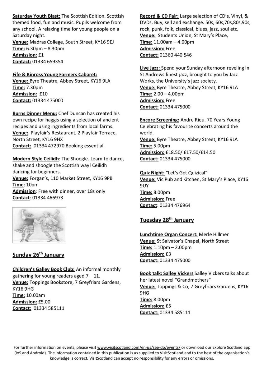 AccessibleScot's tweet photo. TO DO &amp; SEE IN ST ANDREWS THIS WEEK: 

There's always lots to keep you busy when you're visiting us here in St Andrews!

Information supplied by VisitScotland's Visitor Services #LoveStAndrews #StAndrewsWinter #LoveFife https://t.co/IKnHc8ullY