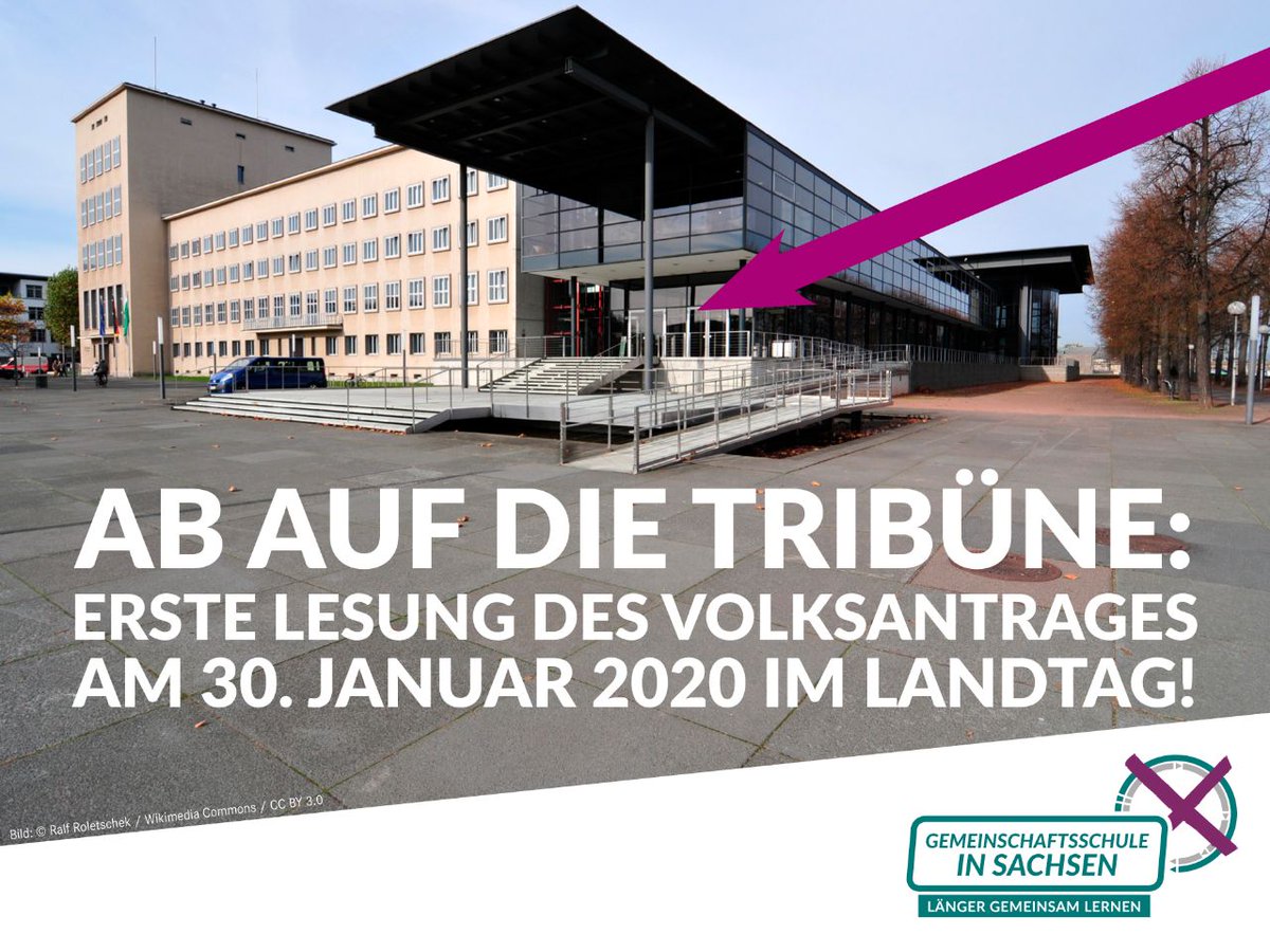 Kommt am Donnerstag, 30. Januar, in den #Landtag und nehmt auf der Besucher*innen-Tribüne Platz: Unser #Volksantrag wird in 1. Lesung beraten (TOP 3, ca. 13.30 Uhr). Beschließt der #saxlt, dass unsere Vertrauensperson Doreen Taubert reden kann, wäre das eine #Premiere!