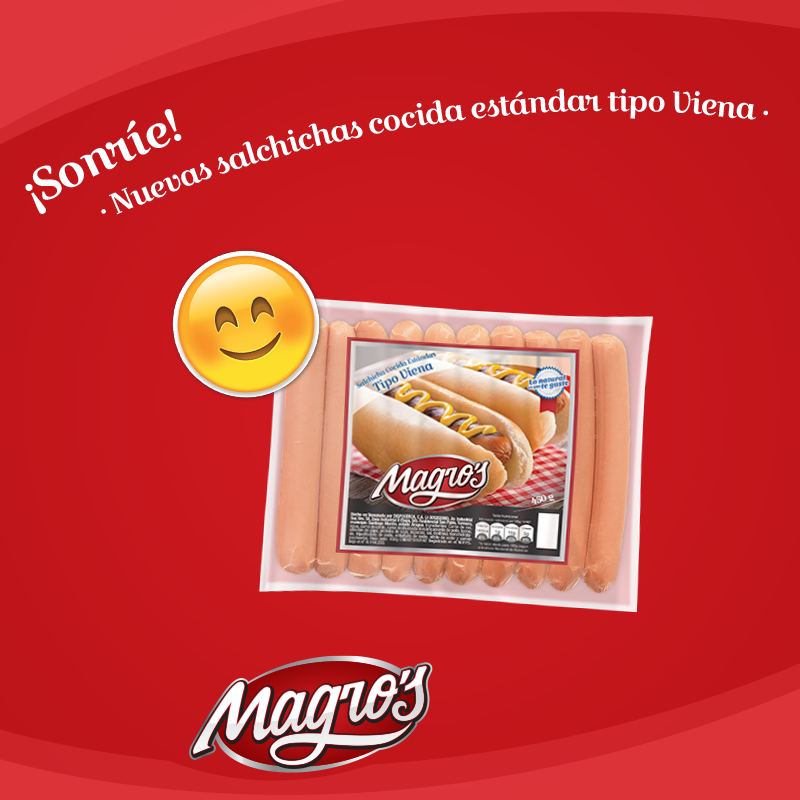SaborMagros's tweet photo. Corre 🏃‍♂️🏃‍♀️a buscar en tus automercados la Nueva Salchicha Cocida Estandar Tipo Viena de Magro`s. Es Ideal para consentir a los tuyos un viernes por la tarde con unos perros calientes. Bùscala en @elplazas @Excelsior_Gama @BioMercadosVe #Salchichas #SaborMagros #Vzla #Embutidos https://t.co/Pw6jaa5ymr