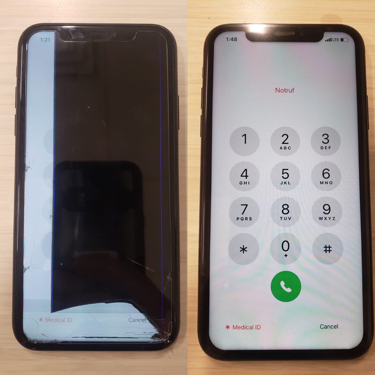 GothamIphone's tweet photo. #goodmorning #nyc !  Here are some #beforeandafter shots of some screens we’ve replaced lately. #screenfix #screenreplacement so if your screen is looking like this please remember #wecometoyou #tgif #iphone #batteryreplacement #pickupanddelivery for #android and #ipad #repairs https://t.co/xbaifrBHwK