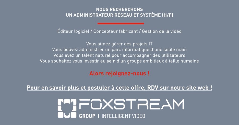 COSSILYS21's tweet photo. #CDI - Nous recherchons un Administrateur Réseau et Système ! Rejoignez-nous ! https://t.co/LwCKPTiDdT https://t.co/jcWy3zn7FZ
