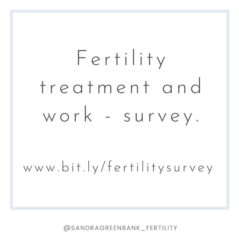 GreenbankSandra's tweet photo. Did you or your partner have fertility treatment whilst working for an organisation? If so, please fill in this survey to help us change the conversations around this important topic. This is aimed at both men and women. https://t.co/gXrxo0SPXA https://t.co/KJVikwvO79