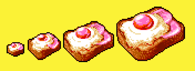 食べ物ドット絵初心者なので目玉焼きトースト描くのtwitterイラスト検索結果 古い順