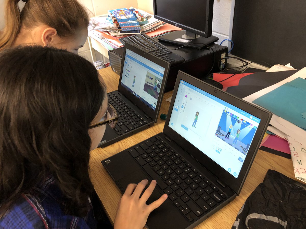 Mrs_Lillicrop's tweet photo. Working with @LucyWal96959534’s class this morning - building a band using @scratch and our imagination. @AvilaDPCDSB #dpguidance #dpcodes https://t.co/UqXEb4zwH6