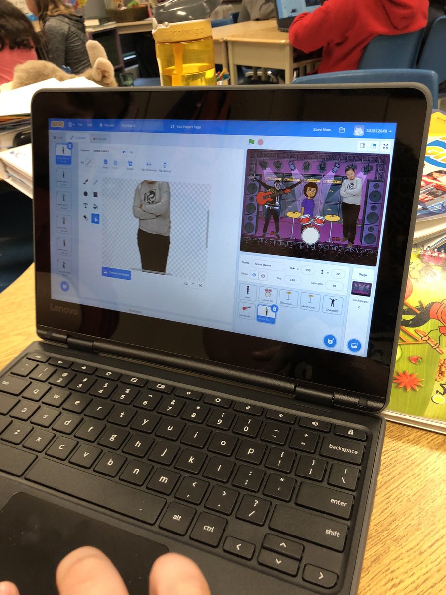 Mrs_Lillicrop's tweet photo. Working with @LucyWal96959534’s class this morning - building a band using @scratch and our imagination. @AvilaDPCDSB #dpguidance #dpcodes https://t.co/UqXEb4zwH6