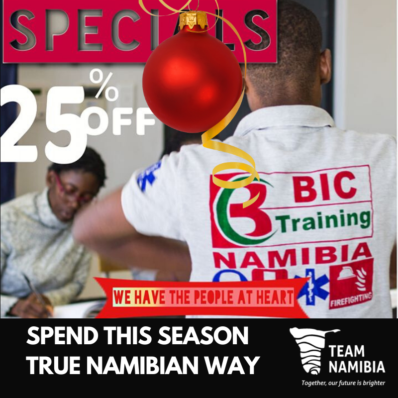 TeamNamibia's tweet photo. What's your perfect #BICTraining course?
Enter https://t.co/yZmxQTlrYO Team Namibia Support Local This Festive 2019.
Terms and Conditions apply. All prizes are courtesy of different #TeamNamibiaMembers. https://t.co/jgLukJuE5j