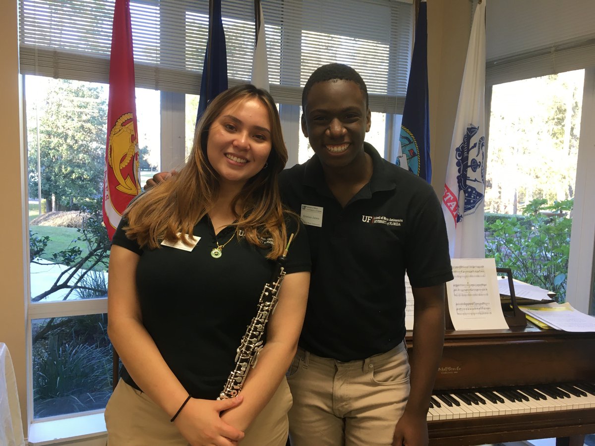 Thank you to <a href="/UFCOTA/">UF College of the Arts</a>'s School of Music ambassadors Rachel and Kristian for your current and future volunteerism! Both students have double majors and donate their time and talents to volunteer at Haven.