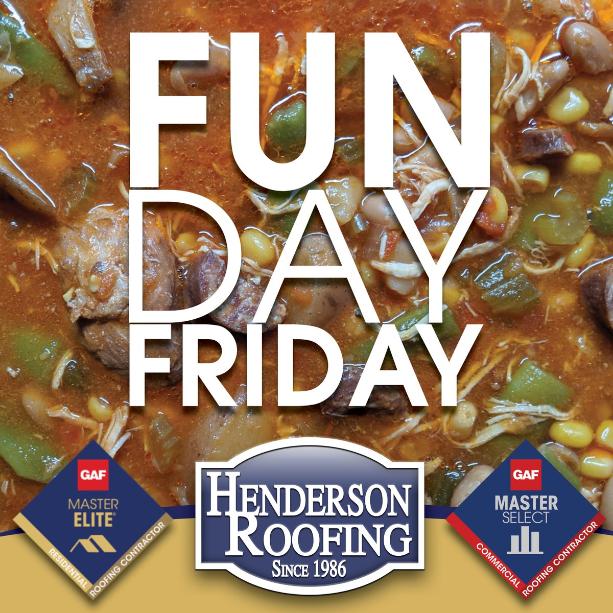 HendersonRoof's tweet photo. #FUNDAYFRIDAY Chef Michael has slow cooked Chicken Stew all night! Perfect for these chilly, wet days!
#ProtectYourGreatestInvestment #MasterElite #MasterSelect #ResidentialRoofing #ResidentialRoofer #Roofing #Remodel #CommercialRoofing #FlorenceAlabama #HuntsvilleAlabama https://t.co/k5HHTcn1IZ