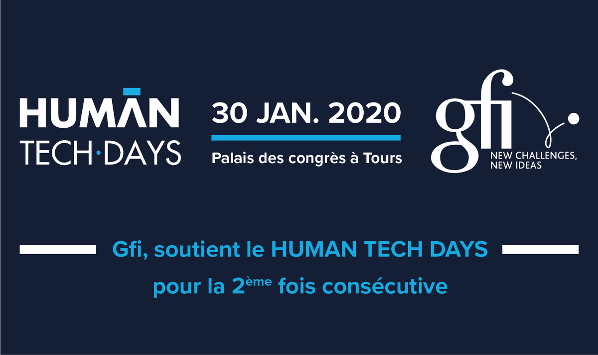 [#GfiEvent] Gfi soutient pour la 2e fois consécutive le #HumanTechDays, Salon des Professionnels du #Numérique ! Rdv le 30 janvier à #Tours autour de la thématique de l'#industriedufutur ! 🚀
Programme détaillé : bit.ly/38MHBPd

#HDT2020 #HumanTechRegion #GfiOuest