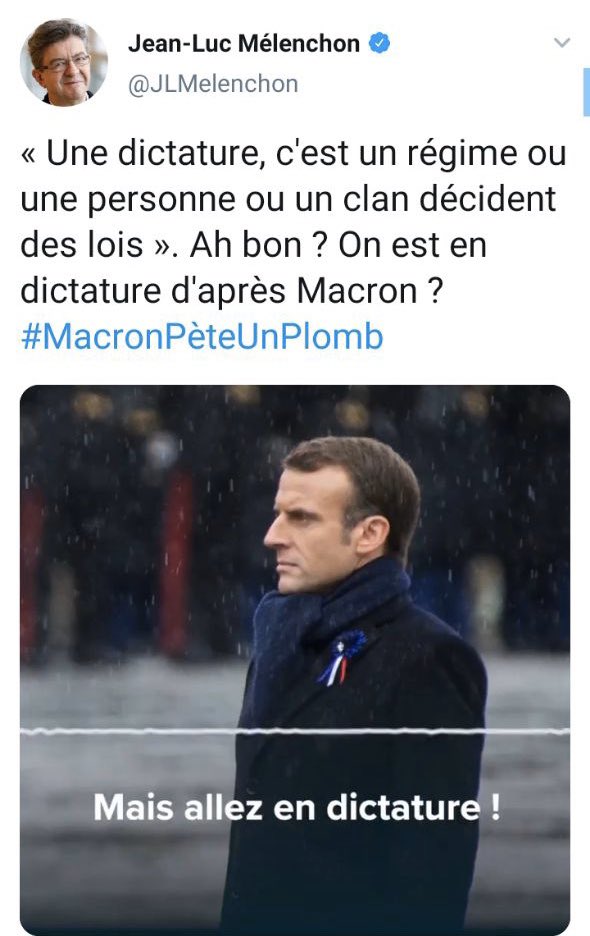 MathieuSoler's tweet photo. Mélenchon ferait mieux de se taire et de se soucier des différents régimes qu'il soutient : Le Venezuela, Cuba... Voilà de vraies dictatures !

Aujourd'hui Mélenchon et la FI ne représentent plus qu'eux-mêmes, un populisme à l'agonie encourageant la violence ! #Greve24janvier https://t.co/Jwy0luzb8s