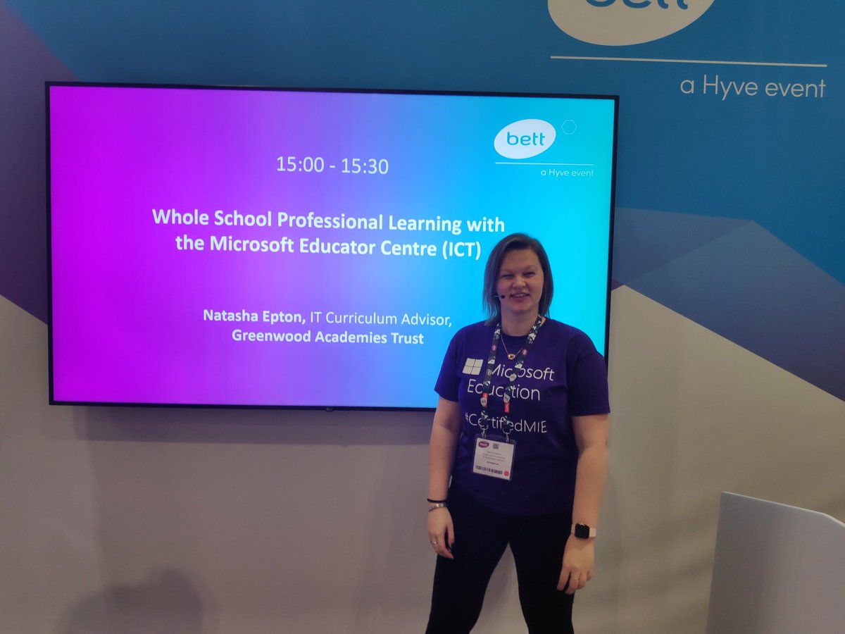 tasha_epton's tweet photo. I am ready. #bett2020 Come and see me talk an it the power of he #MEC and how it is transforming the way we are working. PD North theatre in 8 minutes. #sharingpractise #changemakers https://t.co/wWO9xyql2B