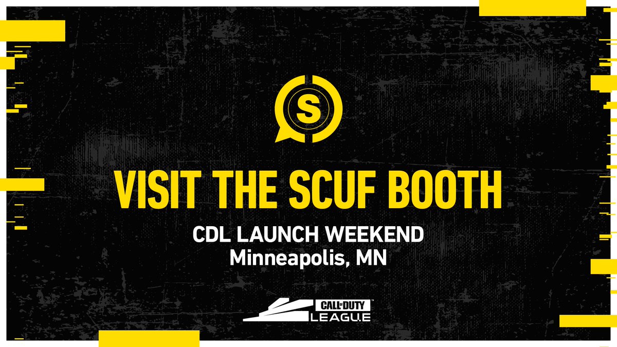 ScufGaming's tweet photo. At the #CDL2020 Launch Weekend hosted by @ROKKR?
Come checkout the SCUF Booth β next to the Challengers area β to see our latest products, play with SCUF controllers on gaming stations, and compete in our build challenge! #SCUFBooth https://t.co/E9Z2uacKZH