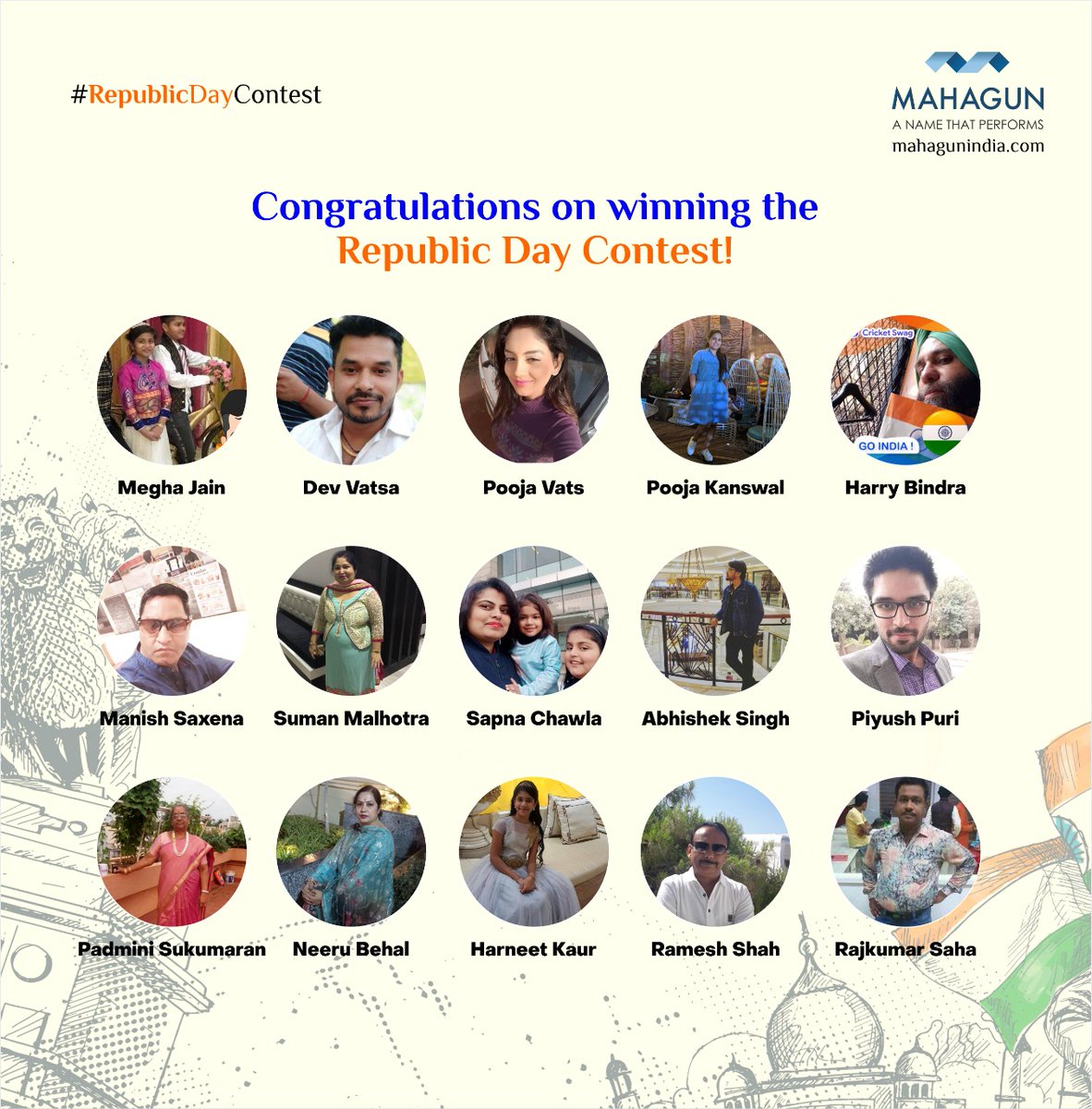 mahagungroup's tweet photo. So, the wait is over!
Here are the winners of the #RepublicDay contest!
Congratulations to the winners. Get ready to receive your Free Gift Voucher!
#RepublicContest #Contest #MahagunMart #GreaterNoidaWest #MahagunIndia #RealEstate #residential #ANameThatPerforms #winner https://t.co/KWD7YnSmNs