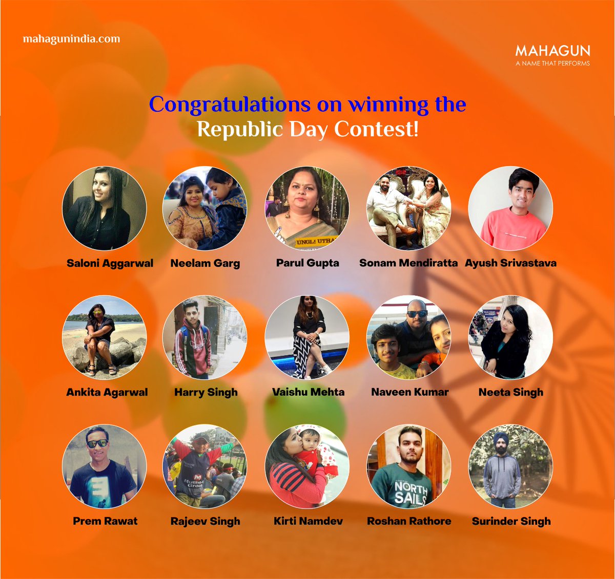mahagungroup's tweet photo. So, the wait is over!
Here are the winners of the #RepublicDay contest!
Congratulations to the winners. Get ready to receive your Free Gift Voucher!
#RepublicContest #Contest #MahagunMart #GreaterNoidaWest #MahagunIndia #RealEstate #residential #ANameThatPerforms #winner https://t.co/KWD7YnSmNs