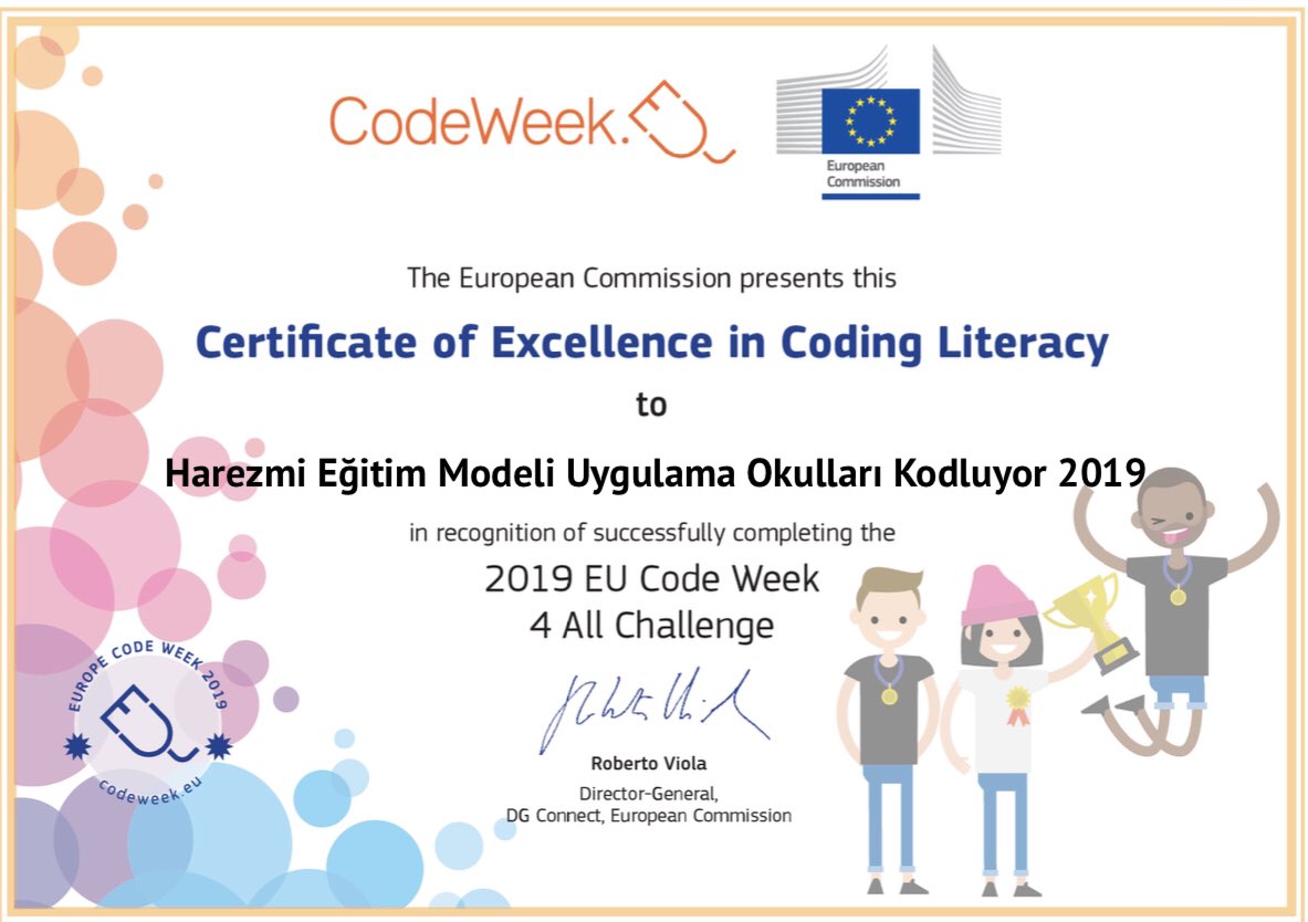 harezmimodeli34's tweet photo. AB Kodlama Haftası Etkinlikleri kapsamında “Kod Okuryazarlığında Mükemmellik Sertifikası" almaya uygulama okullarımızın yüksek katılımıyla hak kazandık. 

✨Katılımın en yüksek olduğu ilk 25 etkinlik arasındayız 👏🏽👏🏽👏🏽

@tcmeb 
@istanbulilmem 
@memleventyazici 
@CodeWeekEU https://t.co/PFlNi0N186