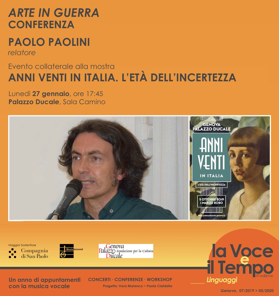 📌 ARTE IN GUERRA 
In occasione della mostra "Anni Venti in Italia. L'età dell'incertezza" a @Ducale_Genova, <a href="/VoceTempo/">La Voce e il Tempo</a> ospita lunedì 27 gennaio Paolo Paolini per una conferenza dedicata all'Espressionismo tedesco.

➡️ INFORMAZIONI: bit.ly/ArteinGuerraAn…

#vocetempo1920 #genova
