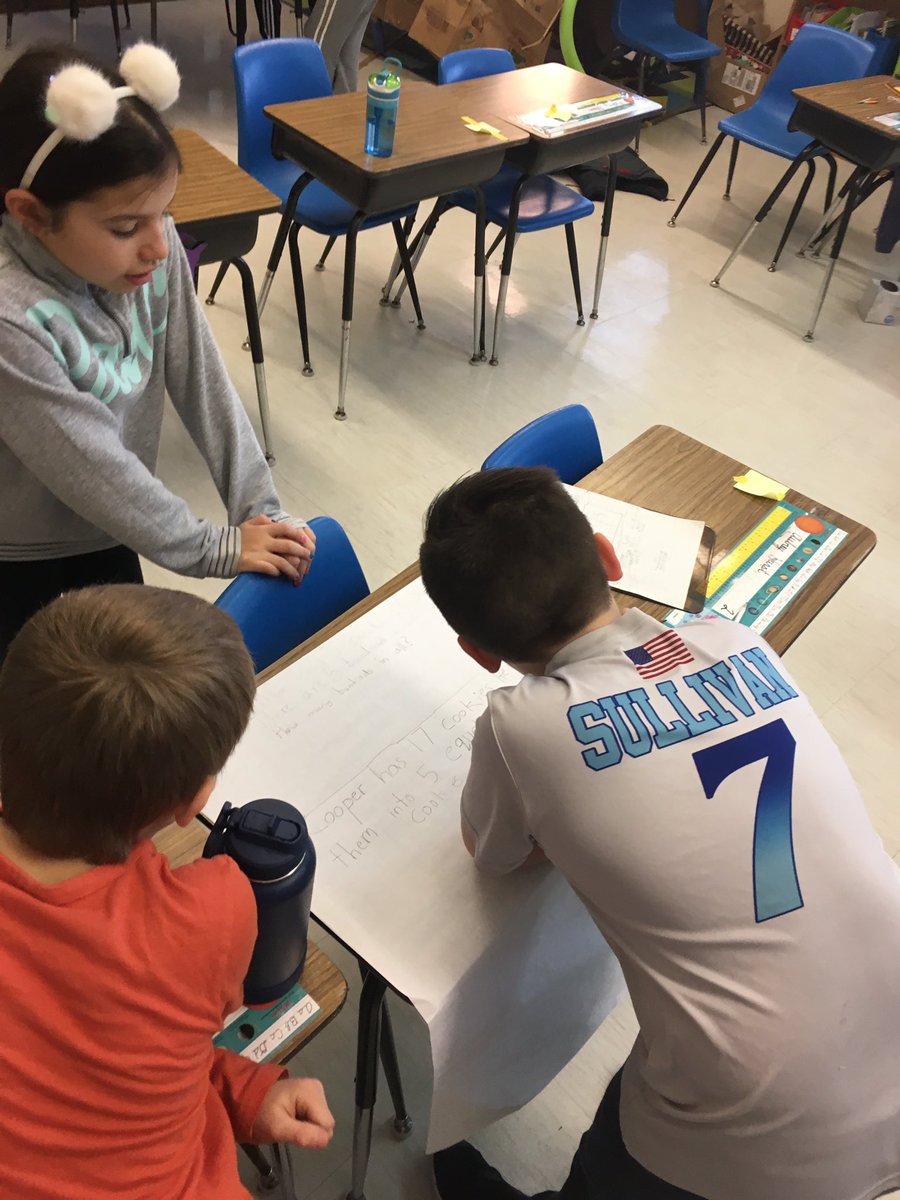 FSD_MrsConklin's tweet photo. Working together to make division and multiplication stories #mathisfun @WalshVikings https://t.co/UEY451RUFI