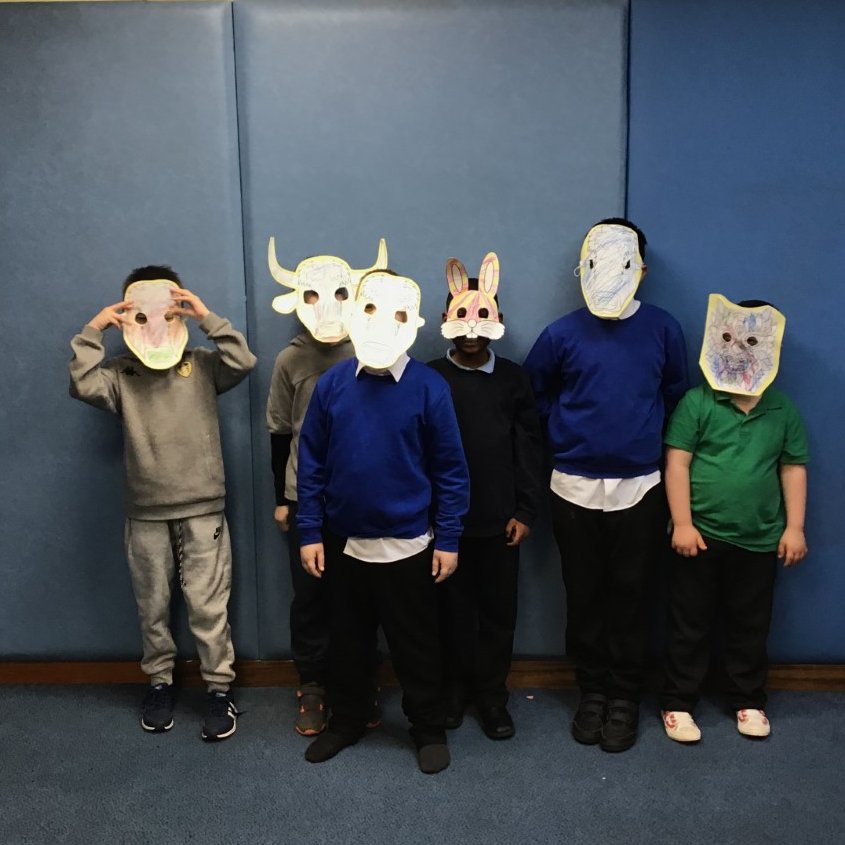EastSilc's tweet photo. Butterflies Class wearing their Chinese New Year masks 🇨🇳. They have all decorated their masks of the year they were born 🐂🐰🐅🐲🀄️ https://t.co/v7QJ1xpvEn