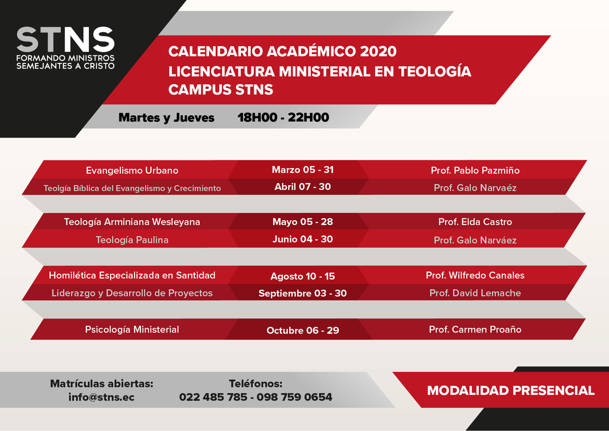 ¡¡¡Comienza nuestro #AñoAcademico!!!
¿Y tu ya estas inscrito en los próximos cursos?. Aún estas a tiempo, no esperes más. EXTRAORDINARIAS

Matrículas abiertas:
Correo: info@stns.ec
WhatsApp: +593 98 759 0654