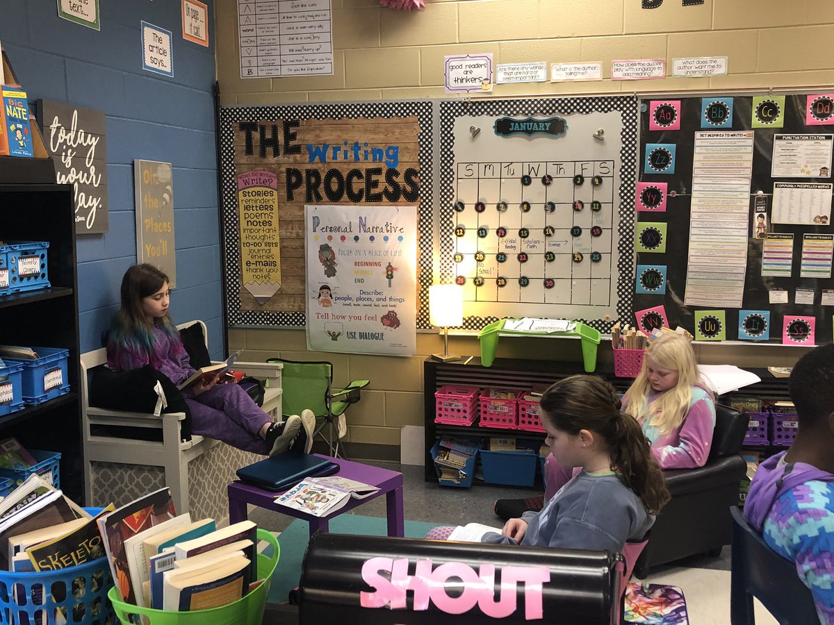 Wilbanksfunin41's tweet photo. So excited to be back in our book clubs. The kids picked from a presented list of five book talks and are ready to go! Love the communication and dialogue that comes from reading common texts. Readers truly are thinkers. #subitusparco 💚🖤💙❤️💜@BluffParkReads @BluffParkElem https://t.co/qphqU4D6GM