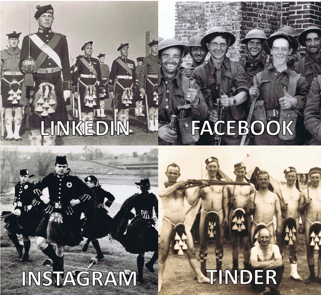 Four photographs depicting the different social media personalities