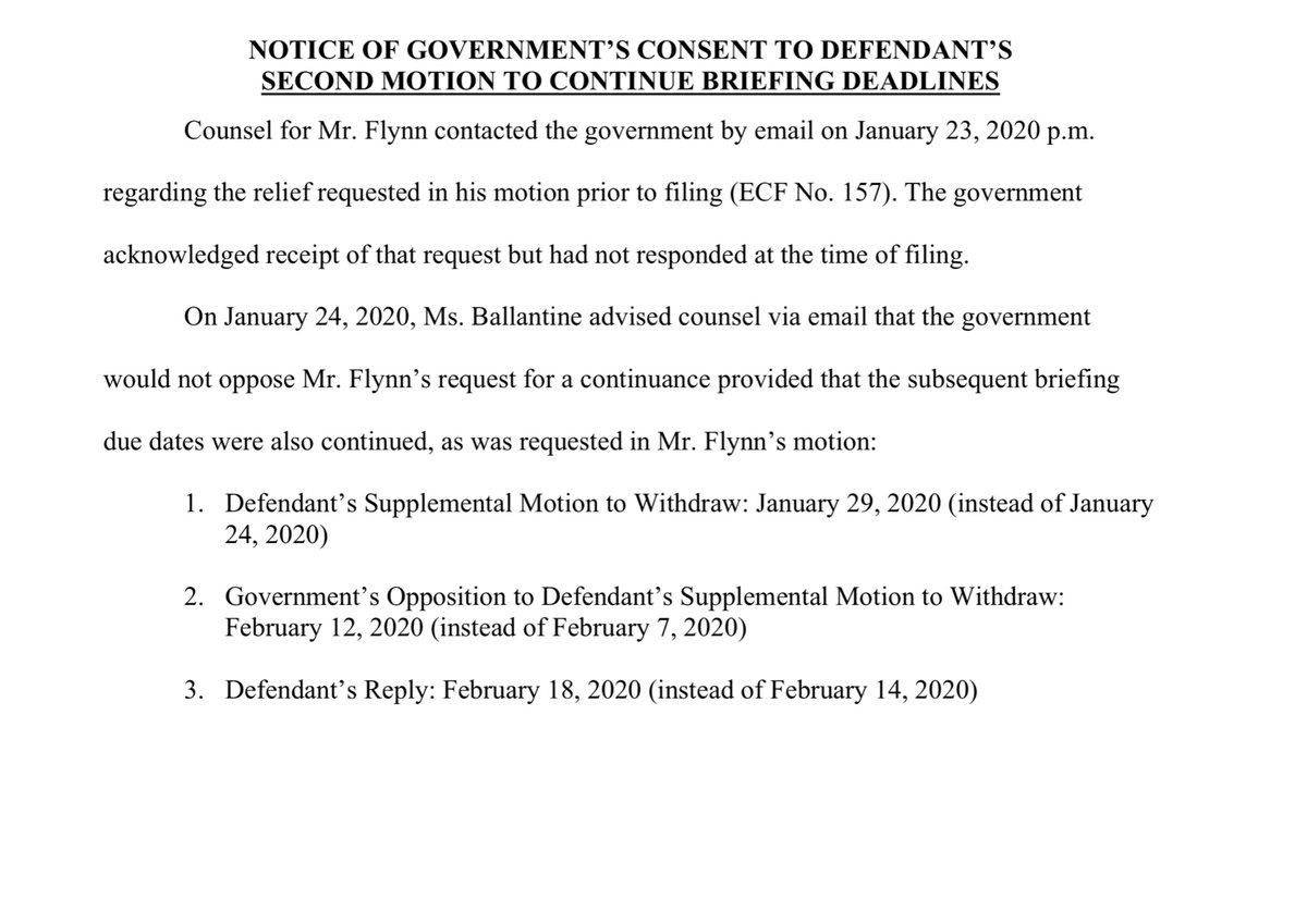 Flynn’s 2nd request to delay the briefing schedule Again until proven otherwise - I maintain the primary reason Flynn & his QAnon-Sense Attorneys are doing this is they are waiting for Trump’s Impeachment Acquittal. https://ecf.dcd.uscourts.gov/doc1/04517620922