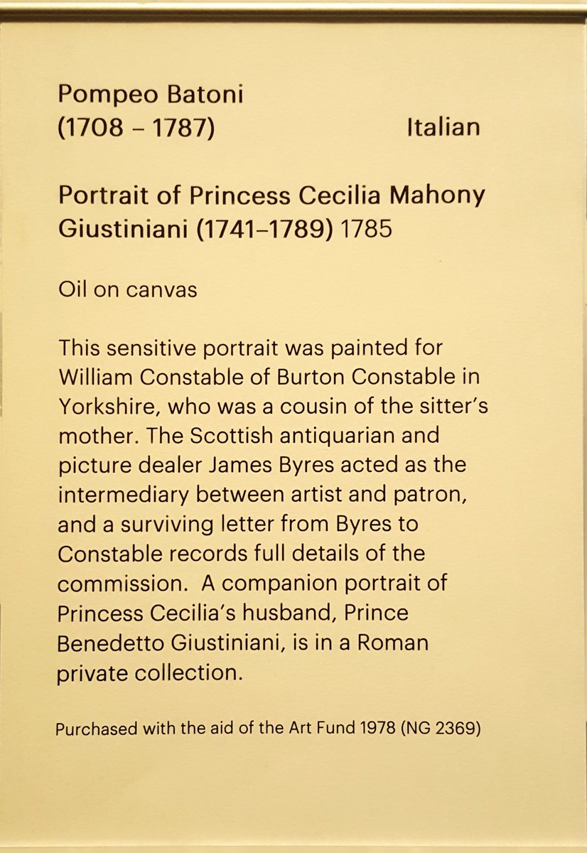 TrueCuriosities's tweet photo. An unexpected discovery in @NatGalleriesSco - a portrait of Princess Giustiniani commissioned by @BurtonConstable's own William Constable through James Byres, a dealer William often used. Always nice to find a familiar name! #art #georgian #byres #beautiful #portrait @artfund https://t.co/isTEGO6mWb