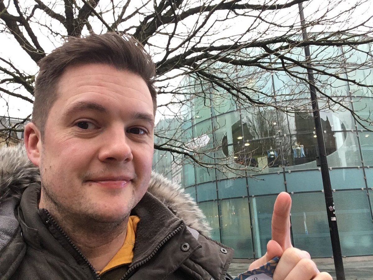 JamesWebsterITV's tweet photo. There was a time I used to present the news on the other side of this pane of glass. Now it’s got football trophies in it. Much less exciting #Manchester #channelm #oldjobs #revisiting https://t.co/EqwBnEWzi5