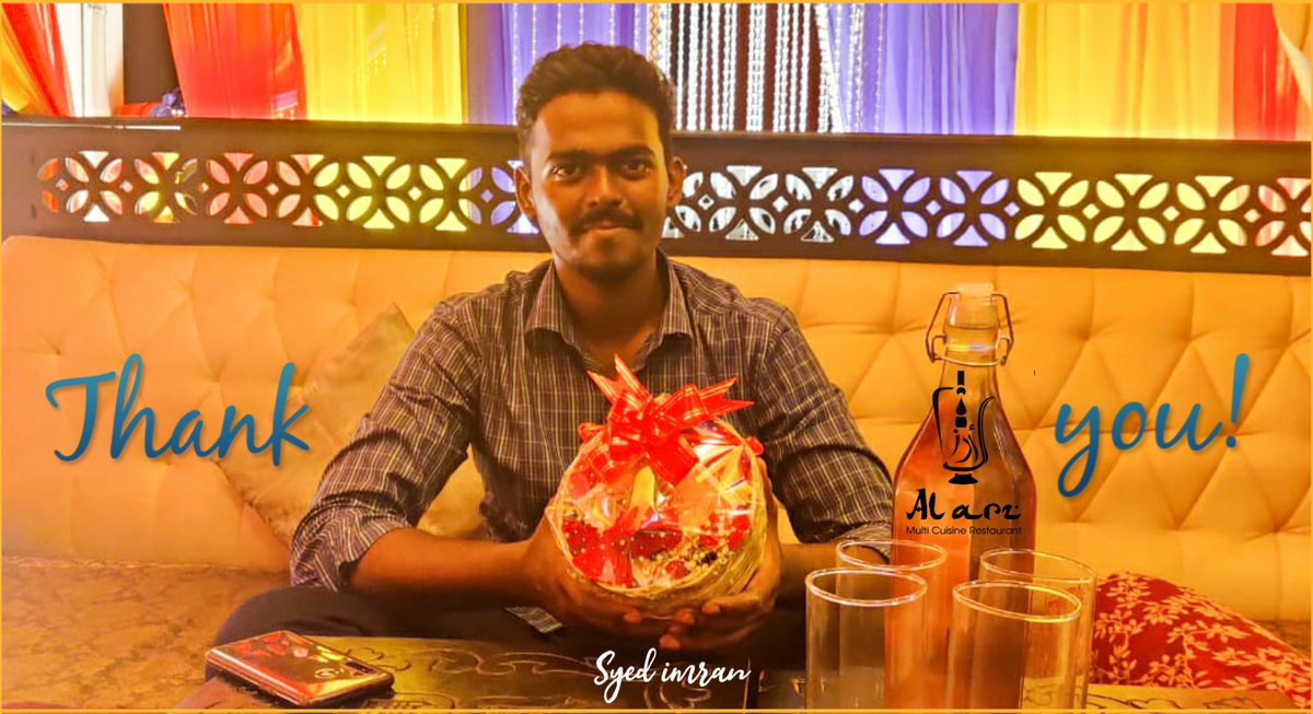 SyedAryan6's tweet photo. Had a great dinner buddy thanks a lot for inviting β€ #alarzrestaurant #chennai #alarz #mandirice #mandi #mutton #chicken https://t.co/hZCWKSQlgt