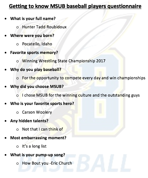 MSUBBaseball's tweet photo. Get to Know - Hunter Roubidoux | #12 | SO | RHP | @hunteroubidoux https://t.co/afrvciuUWd