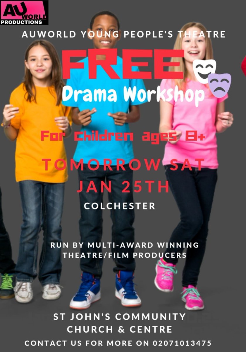 Looking for something for you children to do this weekend? Come along to a new drama workshop here at St. John's! @Auworldprod #drama #kids #Colchester