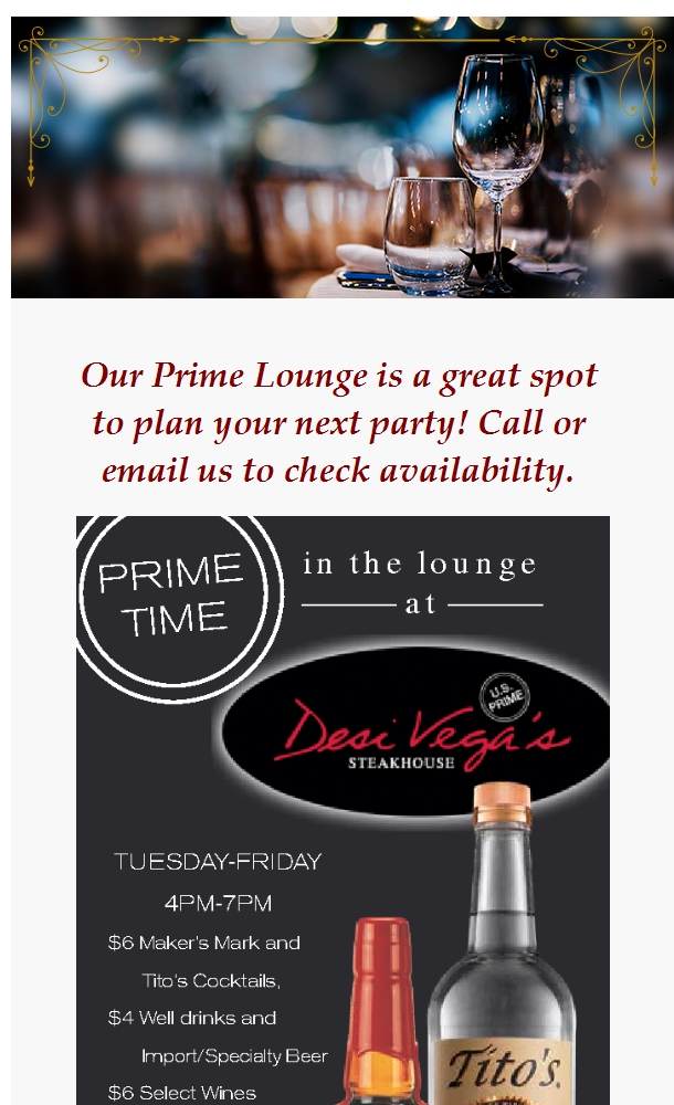 Happy Hour at Desi Vega's Steakhouse bit.ly/2vg4Nql