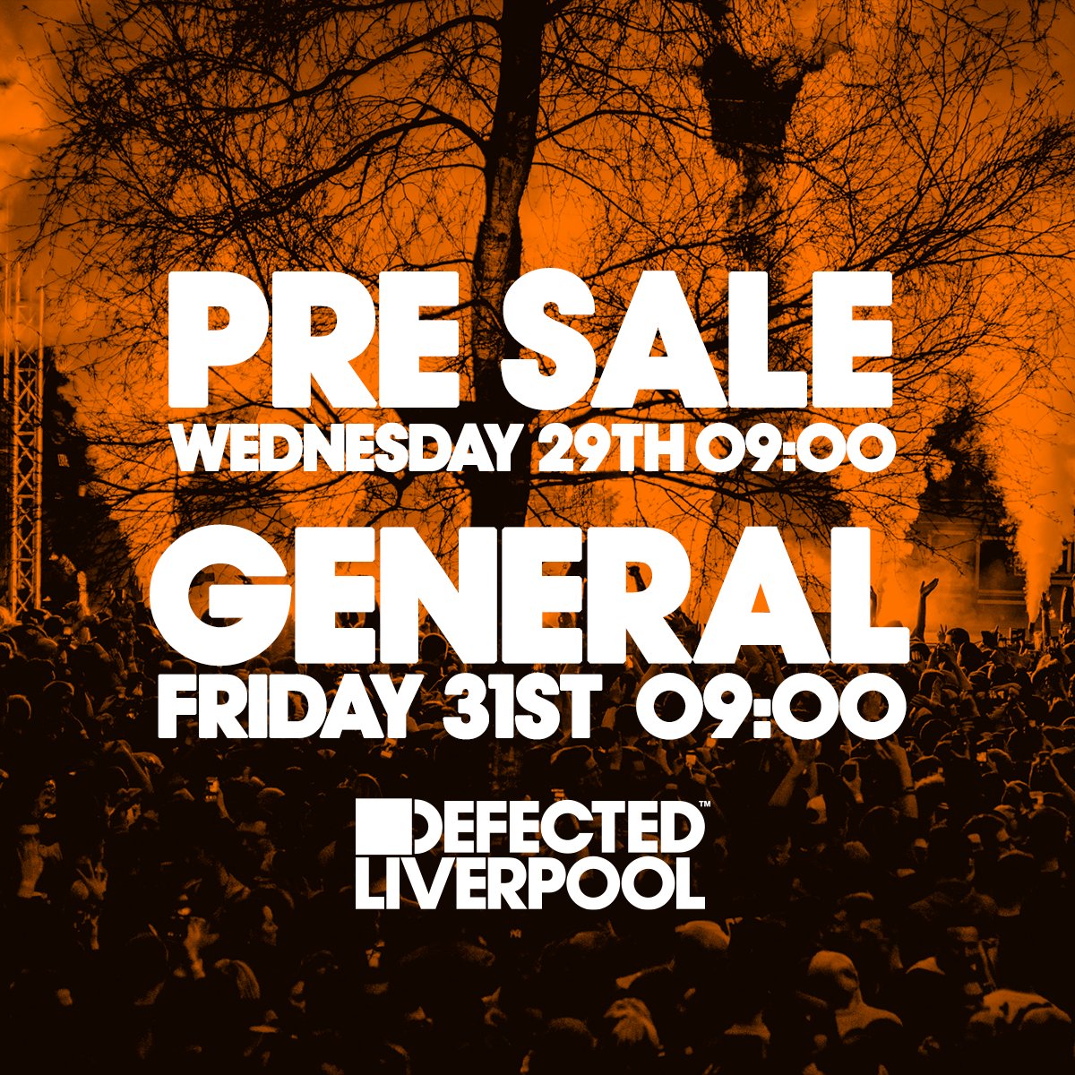 AsylumEvent's tweet image. Pre-sale this Wednesday 29th January 09:00 (GMT) for @DefectedRecords at the @AsylumEvent Liverpool 

Sign up now for exclusive access

asylumevent.com/defected