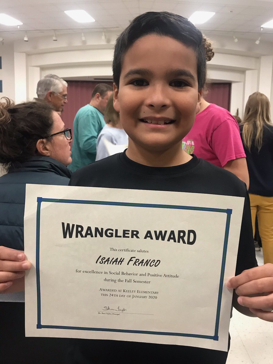 So proud of my little Cowboy!  Wrangler Award for great character! #proudmama #KeeleyCowboys
