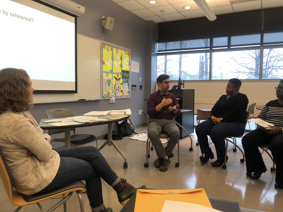 Practicing REHEARSALS in teacher professional development. I practiced coaching an interactive read aloud taught by Dr. Smith. PBTE in action! @DrWilliams_NCAT @ncat_teached @ncatsuaggies @NSmith86 @GCSchoolsNC #aggieseducate #pbte #practicebasedteachered #highleveragepractices